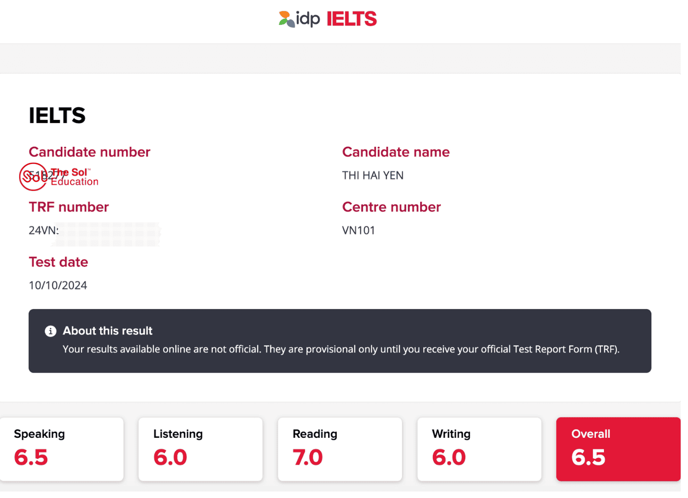 Nguyen Thi Hai Yen 6.5