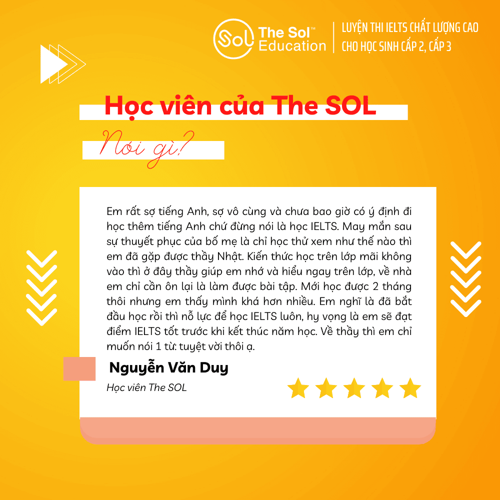 The SOL Education Luyện thi IELTS sĩ số nhỏ, CHẤT LƯỢNG CAO