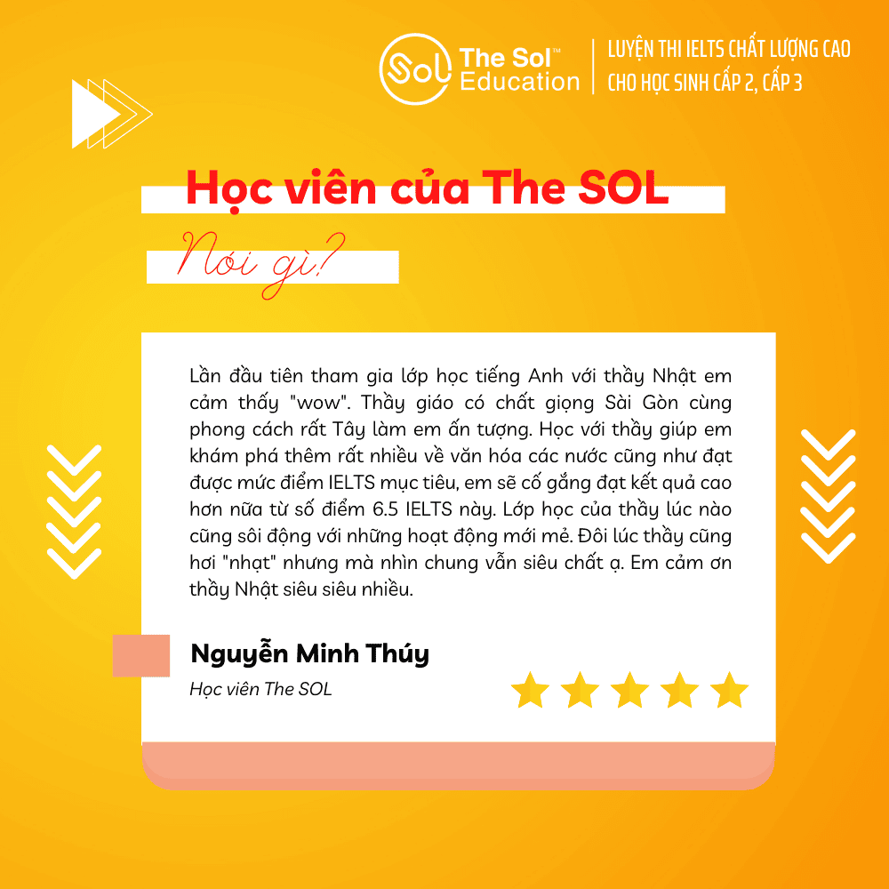 The SOL Education Luyện thi IELTS sĩ số nhỏ, CHẤT LƯỢNG CAO