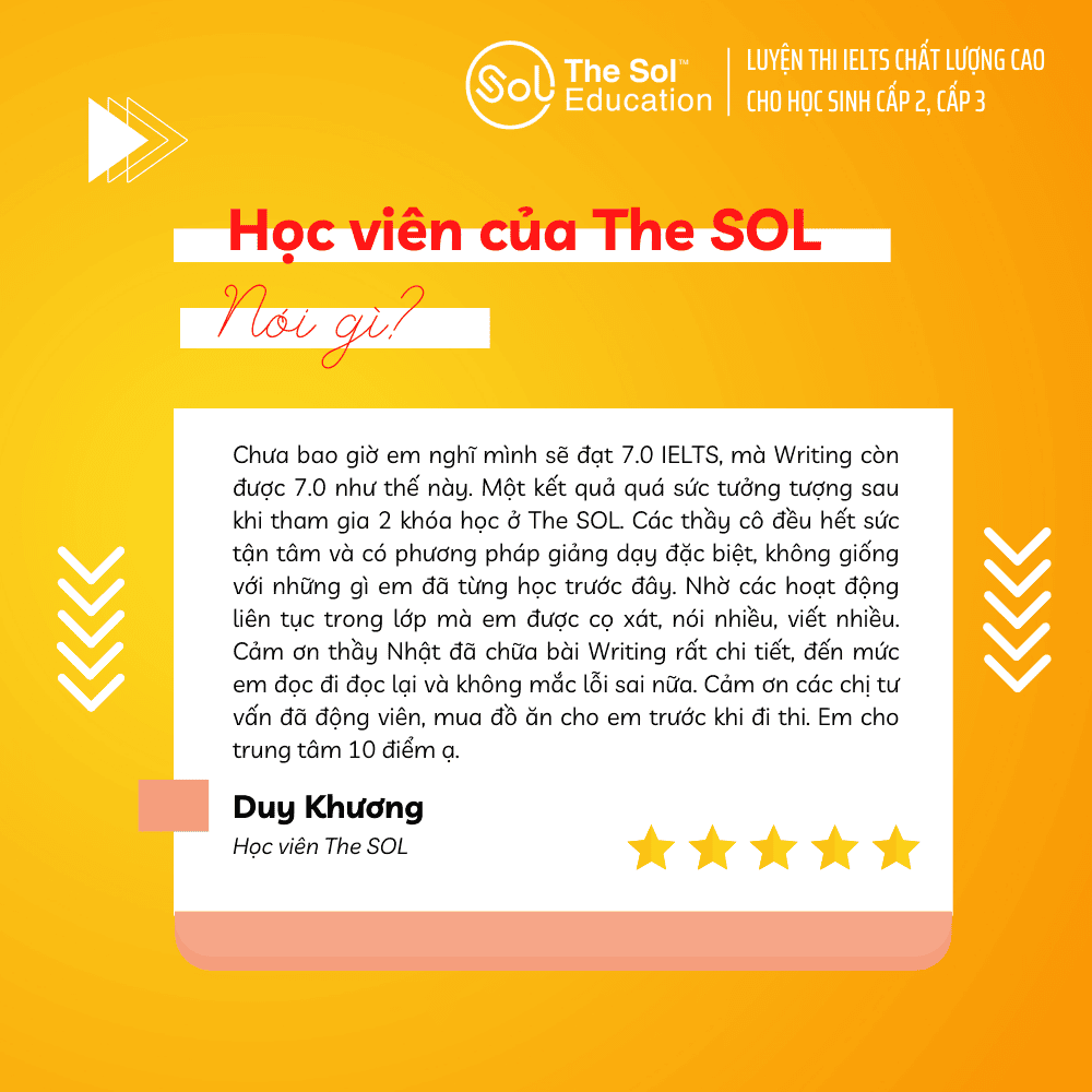 The SOL Education Luyện thi IELTS sĩ số nhỏ, CHẤT LƯỢNG CAO