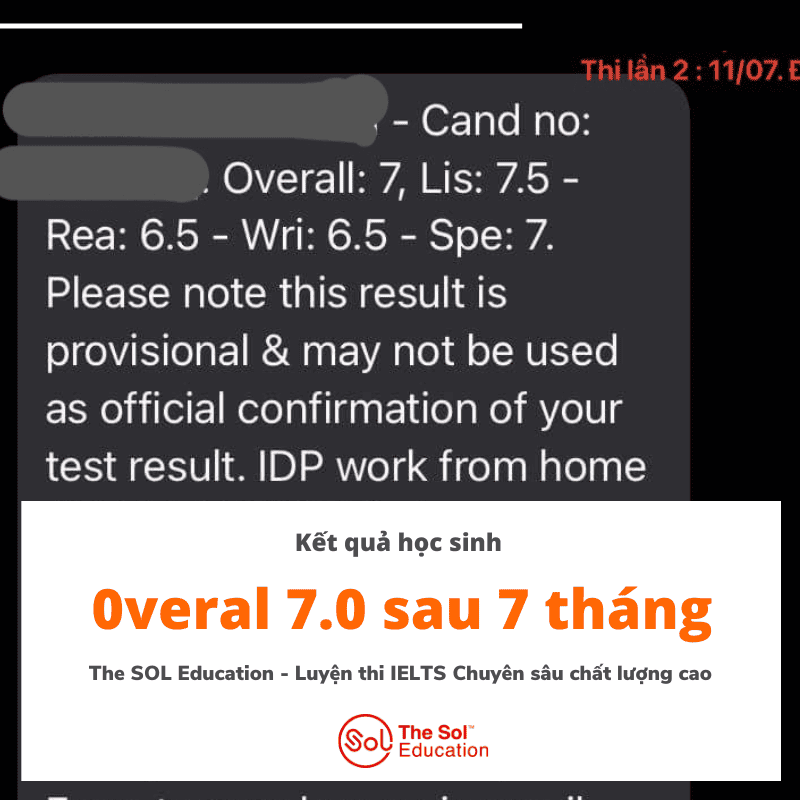 7.0 IELTS sau 7 tháng